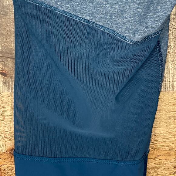 Lululemon Training Tough Crop Mesh Leggings Poseidon Blue SZ 6 - Picture 9 of 12